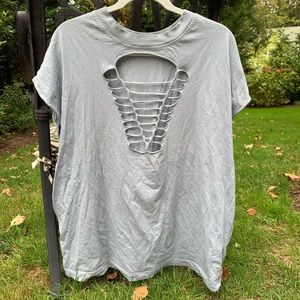 V neck cut out t shirt